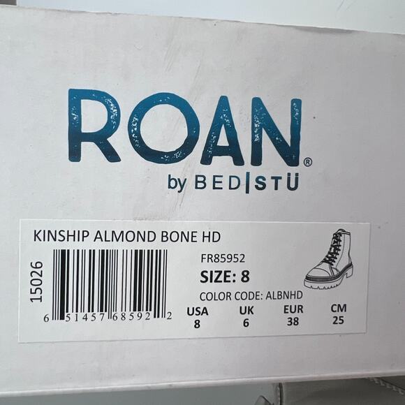 Roan Kinship Leather Lace Up Boots Almond Bone HD FR85952 Women's US 8 NWB - Picture 11 of 11